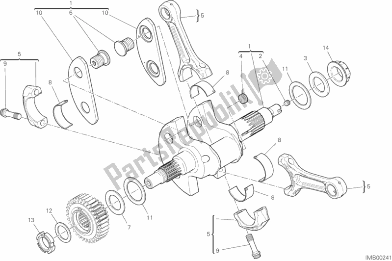 All parts for the Connecting Rods of the Ducati Multistrada 1260 S Touring 2019